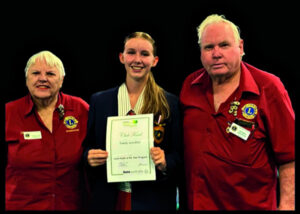 Emily is the Lions Regional Youth of the Year