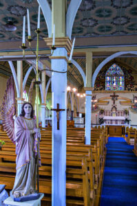 OUR HISTORY: Treasured timbers form the interior