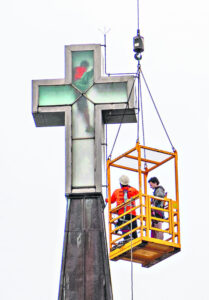 Skyline change temporary as cross moved for repair