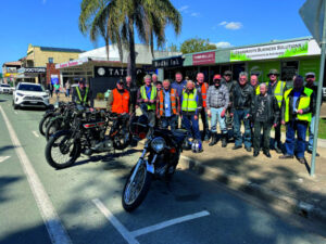 Veteran motorbikes on a half century celebration ride